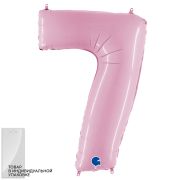 G Шар (40''/102 см) Цифра, 7, Розовый, 1 шт. в уп.